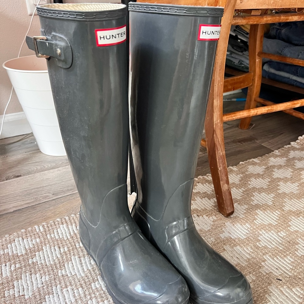 Hunter Charcoal Tall Rain Boots